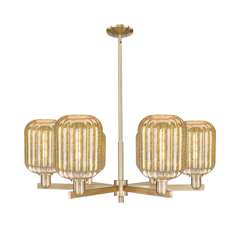 Arcadia Six Light Chandelier in Champagne Bronze (405|716-6CR-CB-G460-7ME)