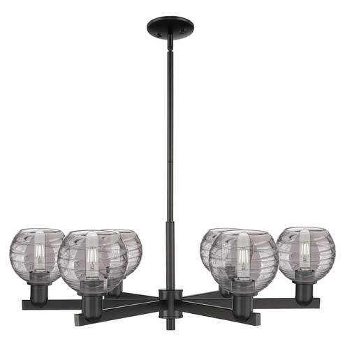Arcadia Six Light Chandelier in Matte Black (405|716-6CR-BK-G1213-6SM)