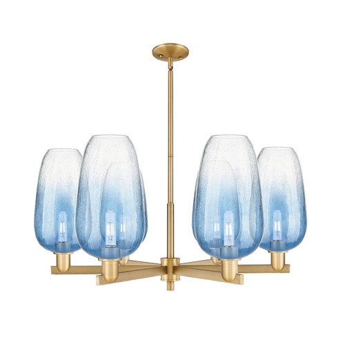 Arcadia Six Light Chandelier in Brushed Brass (405|716-6CR-BB-G484-7SB)