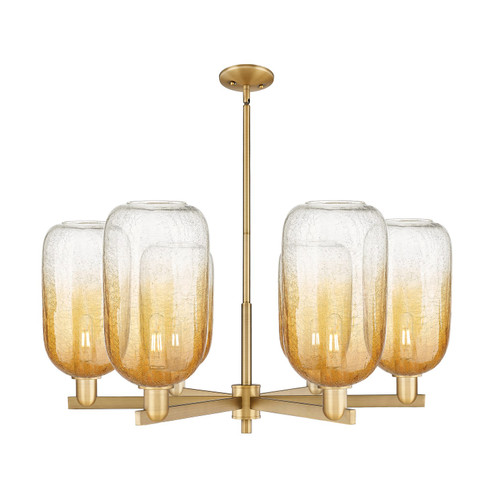 Arcadia Six Light Chandelier in Brushed Brass (405|716-6CR-BB-G482-7AM)