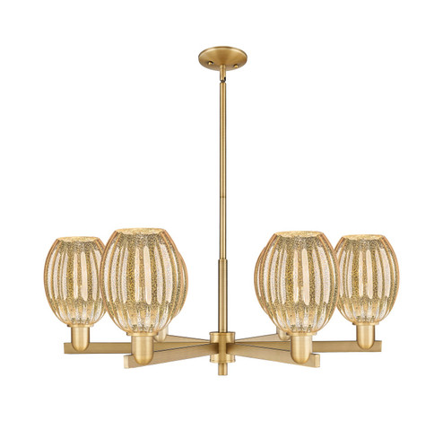 Arcadia Six Light Chandelier in Brushed Brass (405|716-6CR-BB-G459-6ME)