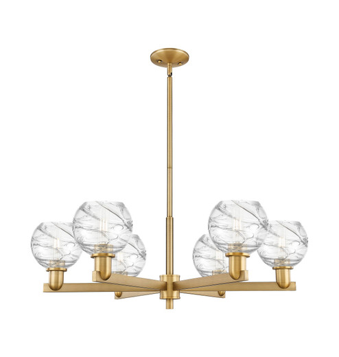 Arcadia Six Light Chandelier in Brushed Brass (405|716-6CR-BB-G1213-6CL)