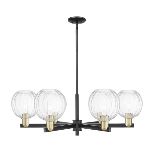 Arcadia Six Light Chandelier in Black Antique Brass (405|716-6CR-BAB-G458-7CL)