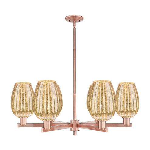Arcadia Six Light Chandelier in Antique Copper (405|716-6CR-AC-G457-6ME)