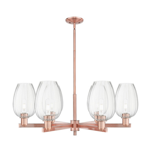 Arcadia Six Light Chandelier in Antique Copper (405|716-6CR-AC-G457-6CL)