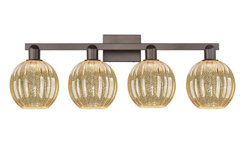 Arcadia Four Light Bath Vanity in Oil Rubbed Bronze (405|716-4W-OB-G458-7ME)