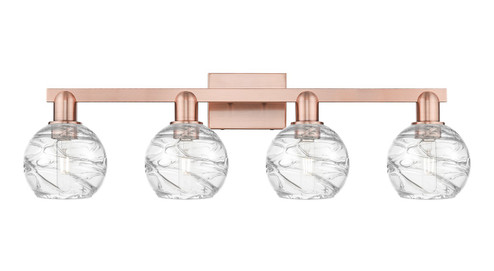 Arcadia Four Light Bath Vanity in Antique Copper (405|716-4W-AC-G1213-6CL)