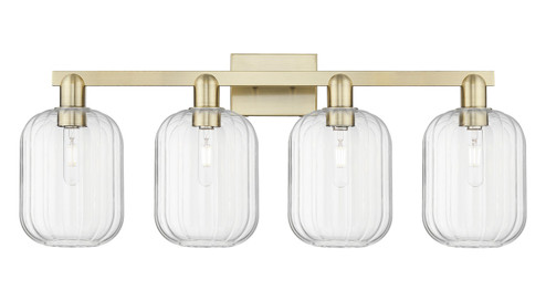 Arcadia Four Light Bath Vanity in Antique Brass (405|716-4W-AB-G460-7CL)