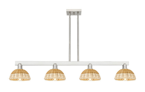Arcadia Four Light Island Pendant in Brushed Satin Nickel (405|716-4I-SN-NBD2-75-NAT)