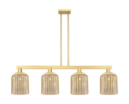 Arcadia Four Light Island Pendant in Satin Gold (405|716-4I-SG-G559-8ME)