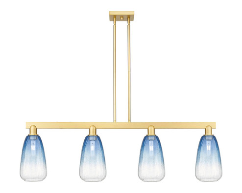Arcadia Four Light Island Pendant in Satin Gold (405|716-4I-SG-G480-6SB)