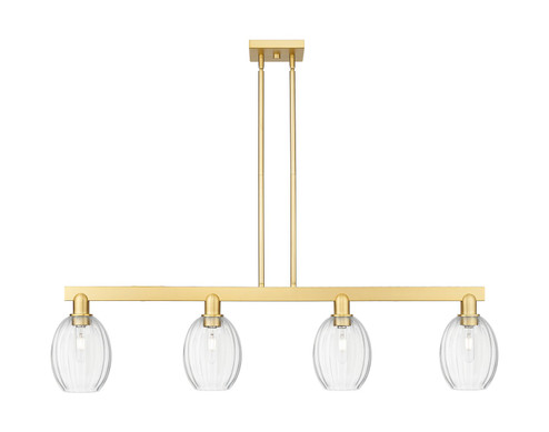 Arcadia Four Light Island Pendant in Satin Gold (405|716-4I-SG-G459-6CL)