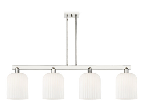 Arcadia Four Light Island Pendant in Polished Nickel (405|716-4I-PN-G559-8GWH)