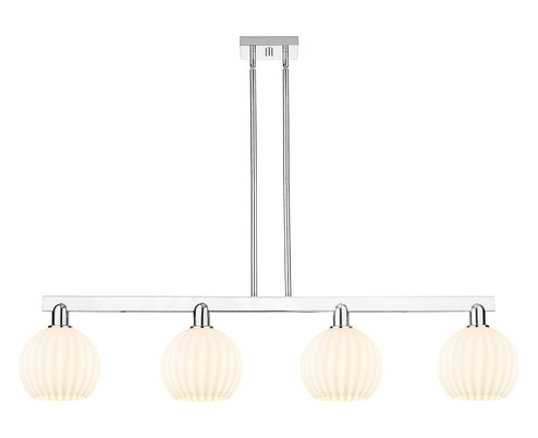 Arcadia Four Light Island Pendant in Polished Chrome (405|716-4I-PC-G1217-8WV)