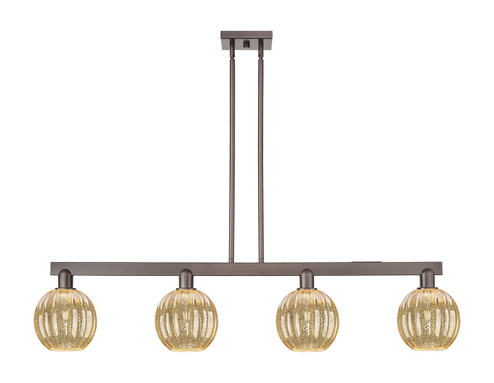 Arcadia Four Light Island Pendant in Oil Rubbed Bronze (405|716-4I-OB-G458-7ME)