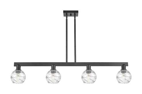 Arcadia Four Light Island Pendant in Matte Black (405|716-4I-BK-G1213-6CL)
