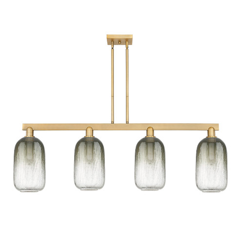 Arcadia Four Light Island Pendant in Brushed Brass (405|716-4I-BB-G482-7SL)