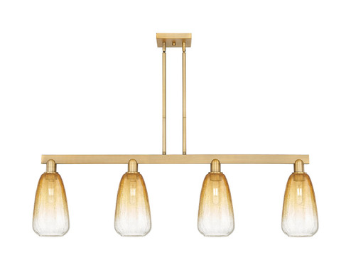 Arcadia Four Light Island Pendant in Brushed Brass (405|716-4I-BB-G480-6AM)