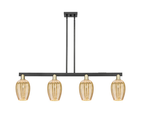 Arcadia Four Light Island Pendant in Black Antique Brass (405|716-4I-BAB-G457-6ME)