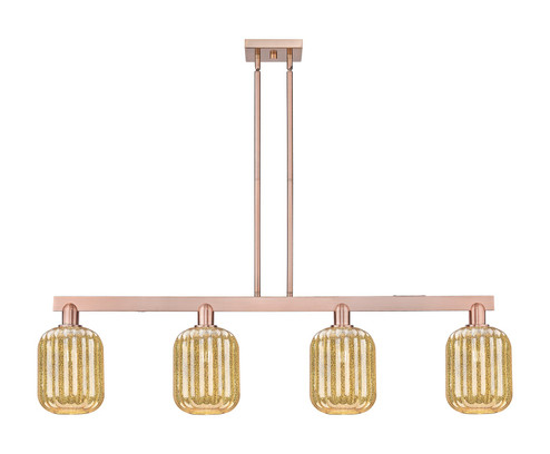 Arcadia Four Light Island Pendant in Antique Copper (405|716-4I-AC-G460-7ME)