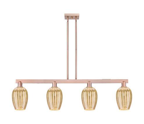 Arcadia Four Light Island Pendant in Antique Copper (405|716-4I-AC-G457-6ME)