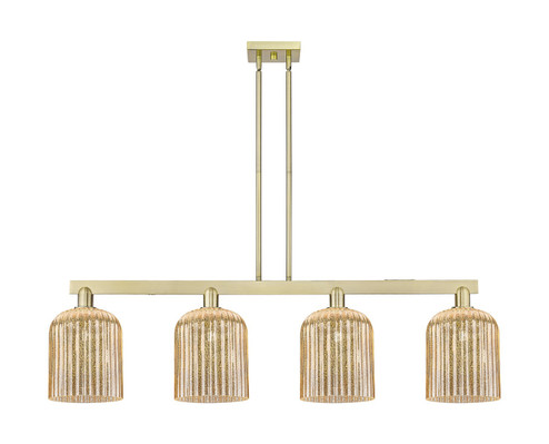 Arcadia Four Light Island Pendant in Antique Brass (405|716-4I-AB-G559-8ME)
