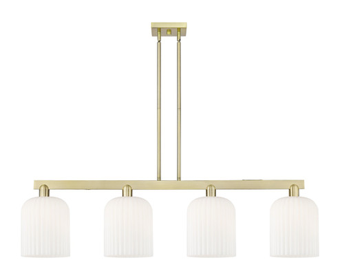 Arcadia Four Light Island Pendant in Antique Brass (405|716-4I-AB-G559-8GWH)