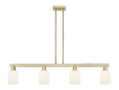Arcadia Four Light Island Pendant in Antique Brass (405|716-4I-AB-G559-5GWH)