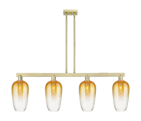 Arcadia Four Light Island Pendant in Antique Brass (405|716-4I-AB-G484-7AM)