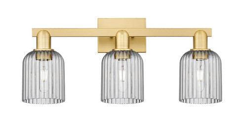 Arcadia Three Light Bath Vanity in Satin Gold (405|716-3W-SG-G559-5SM)
