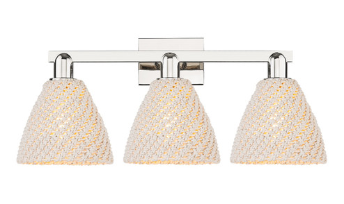 Arcadia Three Light Bath Vanity in Polished Nickel (405|716-3W-PN-NBD-75-NAT)