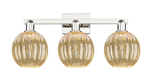 Arcadia Three Light Bath Vanity in Polished Nickel (405|716-3W-PN-G458-7ME)