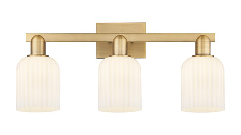 Arcadia Three Light Bath Vanity in Brushed Brass (405|716-3W-BB-G559-5GWH)