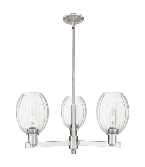 Arcadia Three Light Flush Mount in Satin Nickel (405|716-3CR-SN-G459-6CL)
