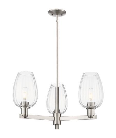 Arcadia Three Light Pendant in Satin Nickel (405|716-3CR-SN-G457-6CL)