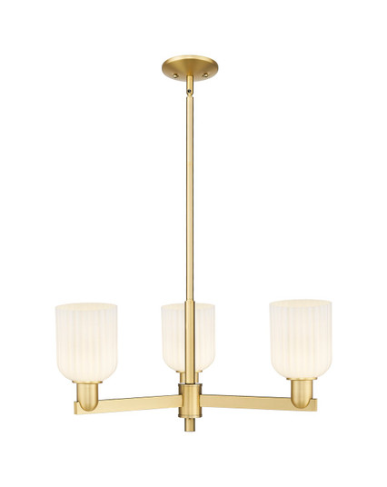 Arcadia Three Light Pendant in Satin Gold (405|716-3CR-SG-G559-5GWH)