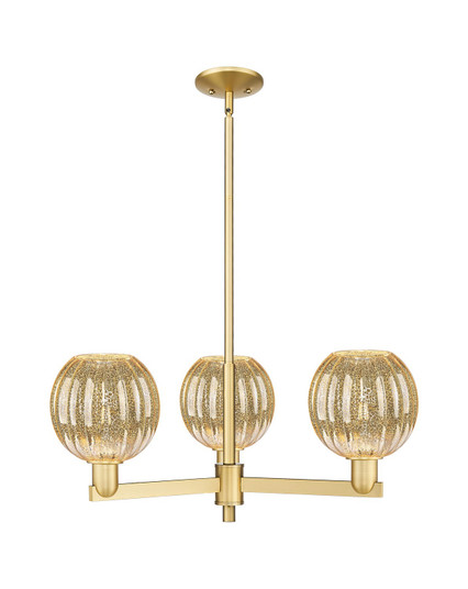 Arcadia Three Light Pendant in Satin Gold (405|716-3CR-SG-G458-7ME)