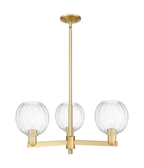 Arcadia Three Light Pendant in Satin Gold (405|716-3CR-SG-G458-7CL)