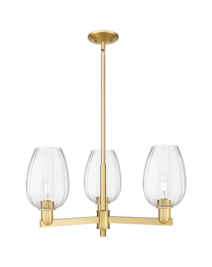Arcadia Three Light Pendant in Satin Gold (405|716-3CR-SG-G457-6CL)