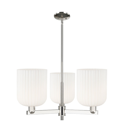 Arcadia Three Light Pendant in Polished Nickel (405|716-3CR-PN-G559-8GWH)