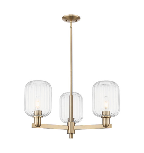 Arcadia Three Light Flush Mount in Champagne Bronze (405|716-3CR-CB-G460-7CL)