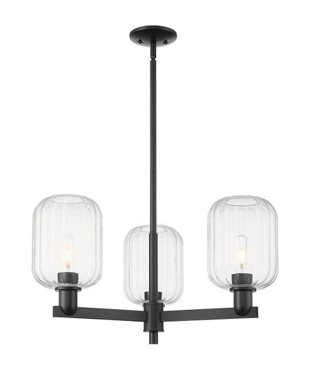 Arcadia Three Light Pendant in Matte Black (405|716-3CR-BK-G460-7CL)