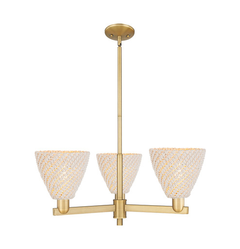 Arcadia Three Light Flush Mount in Brushed Brass (405|716-3CR-BB-NBD-75-NAT)