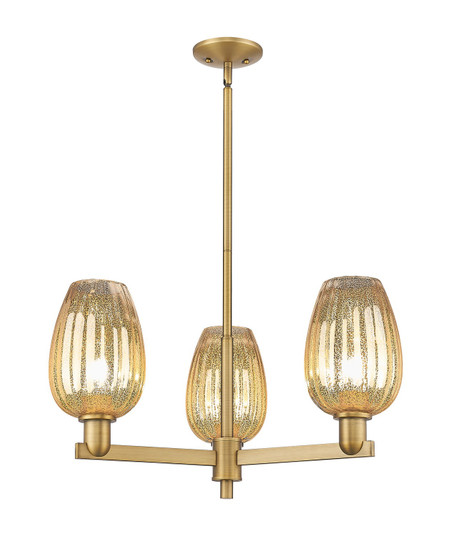 Arcadia Three Light Pendant in Brushed Brass (405|716-3CR-BB-G457-6ME)