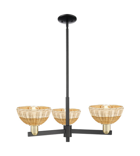 Arcadia Three Light Pendant in Black Antique Brass (405|716-3CR-BAB-NBD2-75-NAT)