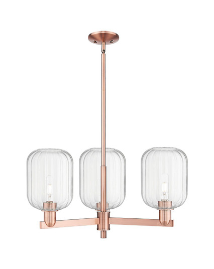 Arcadia Three Light Pendant in Antique Copper (405|716-3CR-AC-G460-7CL)