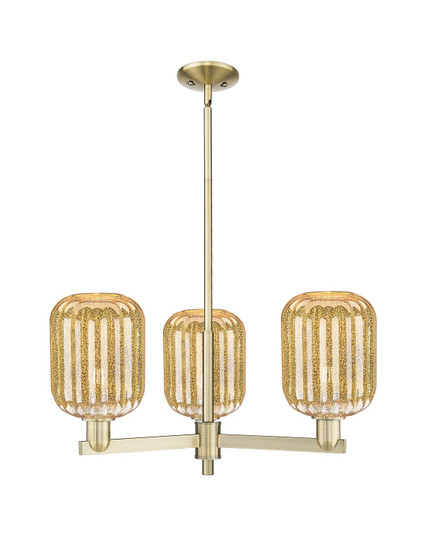 Arcadia Three Light Pendant in Antique Brass (405|716-3CR-AB-G460-7ME)