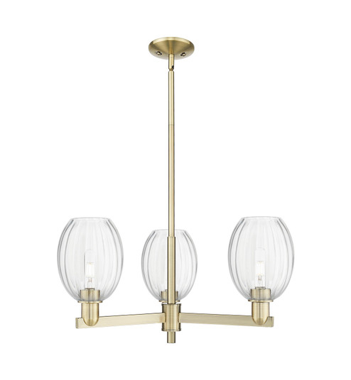 Arcadia Three Light Pendant in Antique Brass (405|716-3CR-AB-G459-6CL)