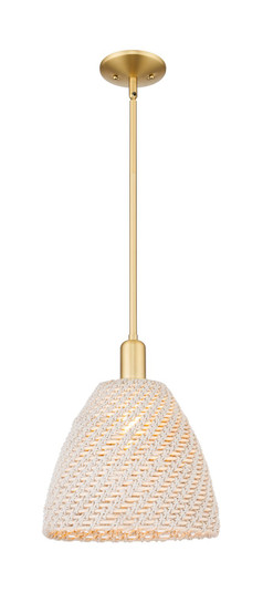 Arcadia One Light Mini Pendant in Satin Gold (405|716-1S-SG-NBD-12-NAT)
