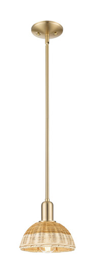 Arcadia One Light Mini Pendant in Champagne Bronze (405|716-1S-CB-NBD2-75-NAT)